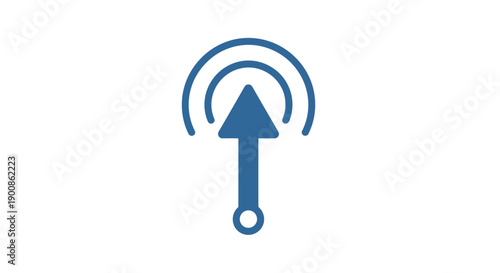 Blue upload arrow icon symbol.