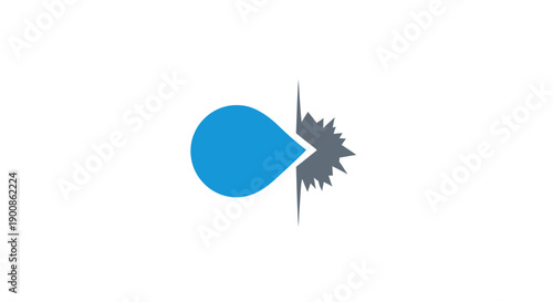 Blue Water Droplet Splashing with Force.