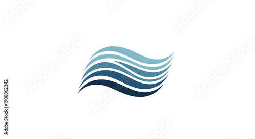 Blue wavy lines abstract graphic design.