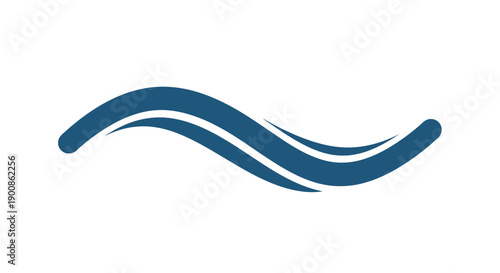 Blue wave symbol logo graphic design.