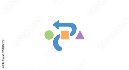 Blue Arrow Moving Shapes Cycle.