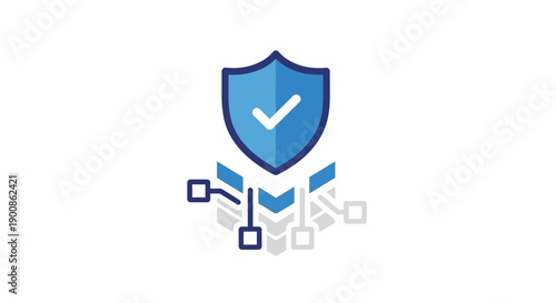 Blue Shield Security Protection Icon Design.