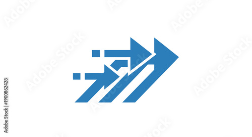 Blue Arrow Pointing Right Direction Sign.