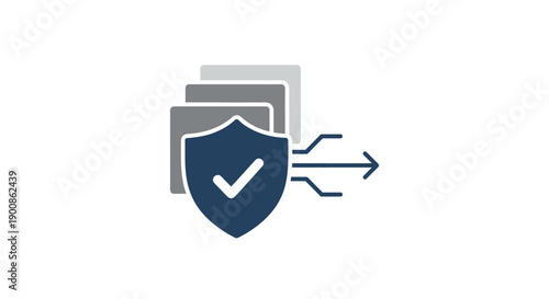 Blue Shield Icon with Checkmark Symbol.