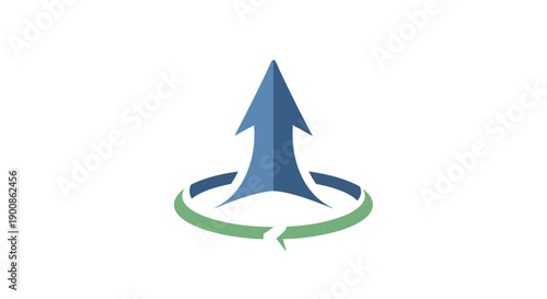 Blue Arrow Pointing Upward Symbol.