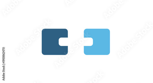 Blue Square Brackets Icon Design Element.