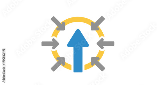 Blue Arrow Upward Direction Symbol Graphic.