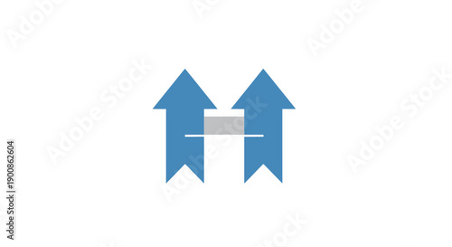 Blue arrows pointing up symbol.