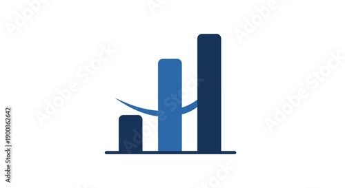 Blue Bar Graph with Rising Trend.