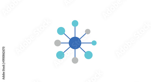 Blue Central Node with Radiating Circles.