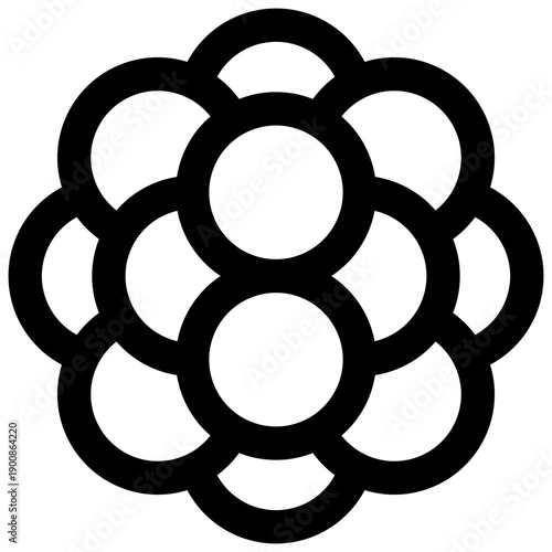 Atomic nucleus. Editable stroke vector icon.