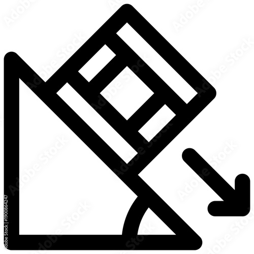 Inclined plane. Editable stroke vector icon.