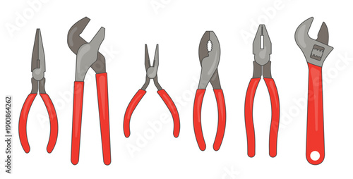 flat design of pliers tool for illustration