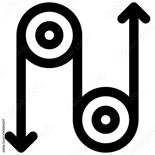 Pulley. Editable stroke vector icon.