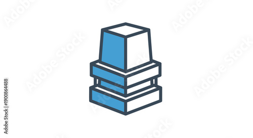 Stack of colored block shapes.