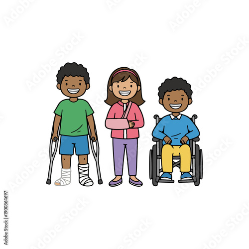 Children with Disabilities Standing Together.