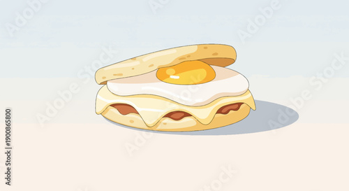 A delicious sandwich with a fried egg and melted cheese