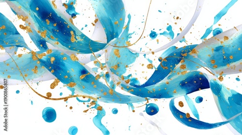 Abstract Colorful Flowing Ribbons with Soft Pastel Gradient and Watercolor Texture Background