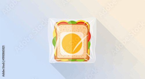 A delicious and fresh sandwich, carefully wrapped in clear plastic packaging