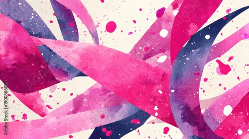 Abstract Colorful Flowing Ribbons with Soft Pastel Gradient and Watercolor Texture Background
