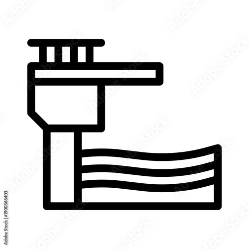 diving board line icon