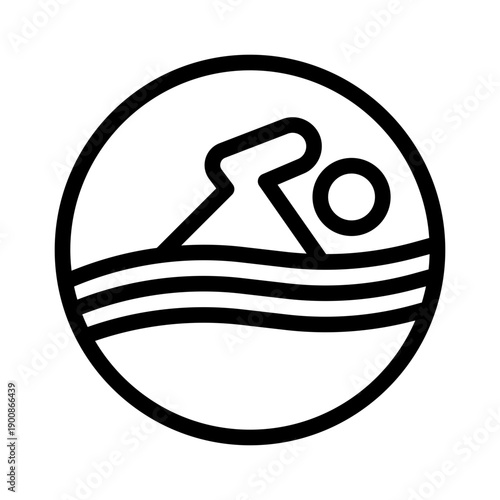 swimmer line icon