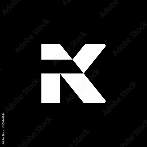 Bold geometric fusion of 'A' and 'K' using interlocking blocks for a strong, technical identity.