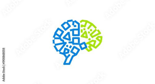 Brain Made of Puzzle Pieces Concept.