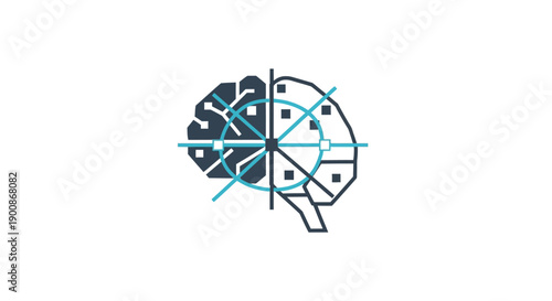 Brain with crosshair target illustration.