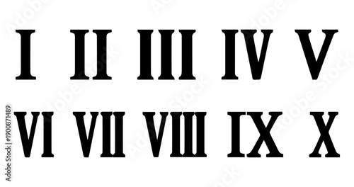 Roman Numbers Collection, Classic and Modern Typography Styles