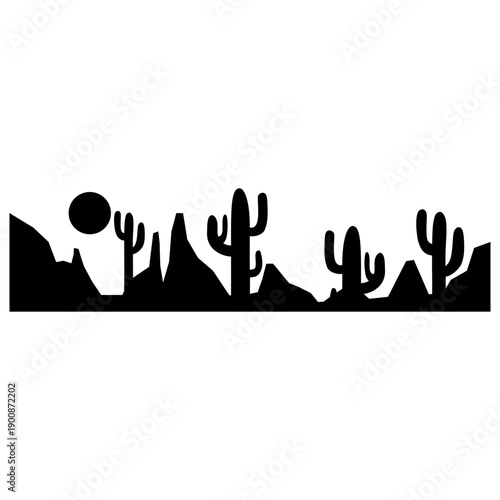 Desert vector icon. Mountain landscape Illustration sign. Mountains symbol or logo.