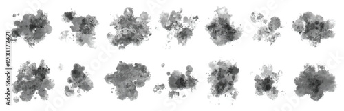 bundle of watercolor splash brush drawings ink