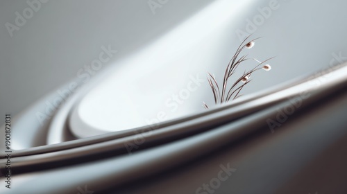 Wallpaper Mural Subtle contrast with delicate grass and metallic surface in minimalist style Torontodigital.ca