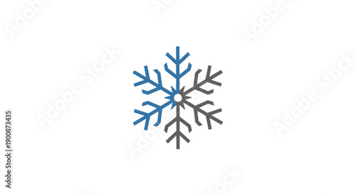 Colorful Snowflake Illustration on White Background.