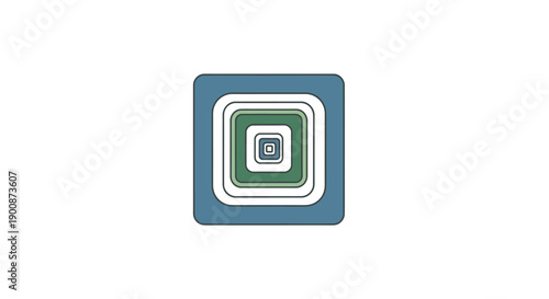 Concentric Square Icon Design Element.