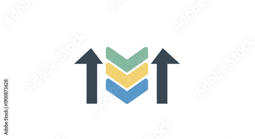 Chevron arrows pointing up symbol.