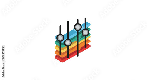 Colorful 3D Rendering of Microscope Slides.