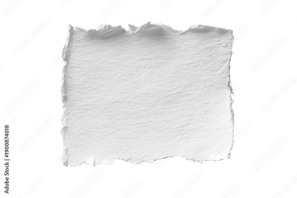 Fototapeta premium Isolated, textured white paper with torn edges against a black background