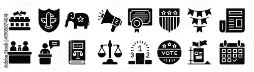set of us politics icons 