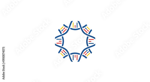 Colorful DNA Double Helix Structure Model.