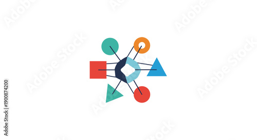 Colorful Geometric Shapes Connected Together.