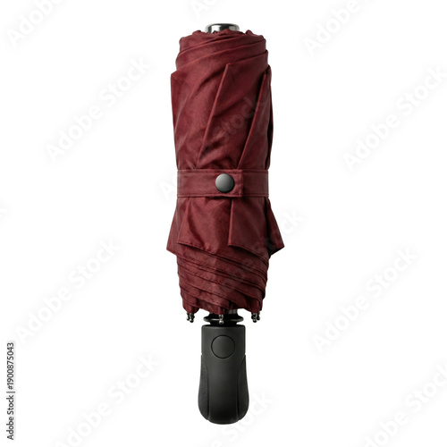 Billede på lærred Compact burgundy folding umbrella for rain protection