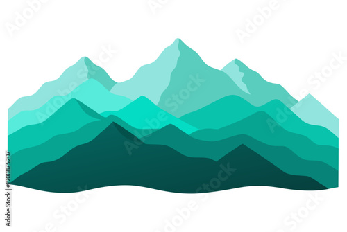Tropical Mountain Range with Emerald Jade and Verdant Peaks