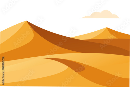 Photoreal Desert Scene with Rolling Sand Dunes