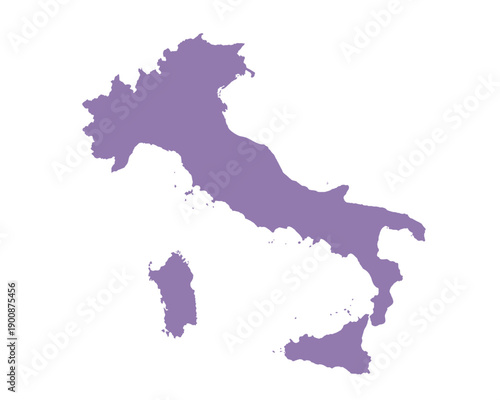 Map of Italy, sign silhouette. World Map Globe. Vector Illustration isolated on white background. Europe continent.