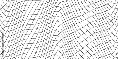 Retro seamless pattern. Black grid on white background. 60s 70s aesthetic. Vector illustration for poster, cover, print.