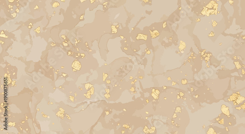 Elegant gold leaf pattern on soft beige marble background