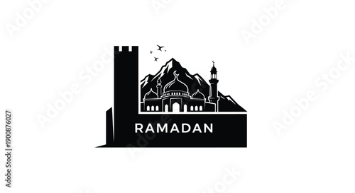 Modern Urban Mosque Silhouette at Dusk