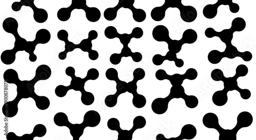 Modern black molecular pattern on white background