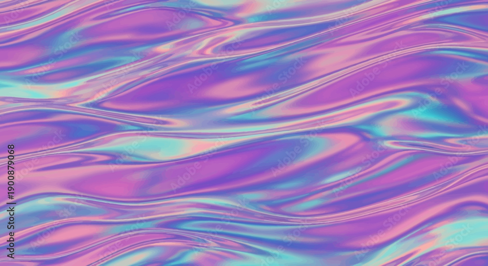 Obraz premium Vibrant purple and blue iridescent waves create dynamic modern background
